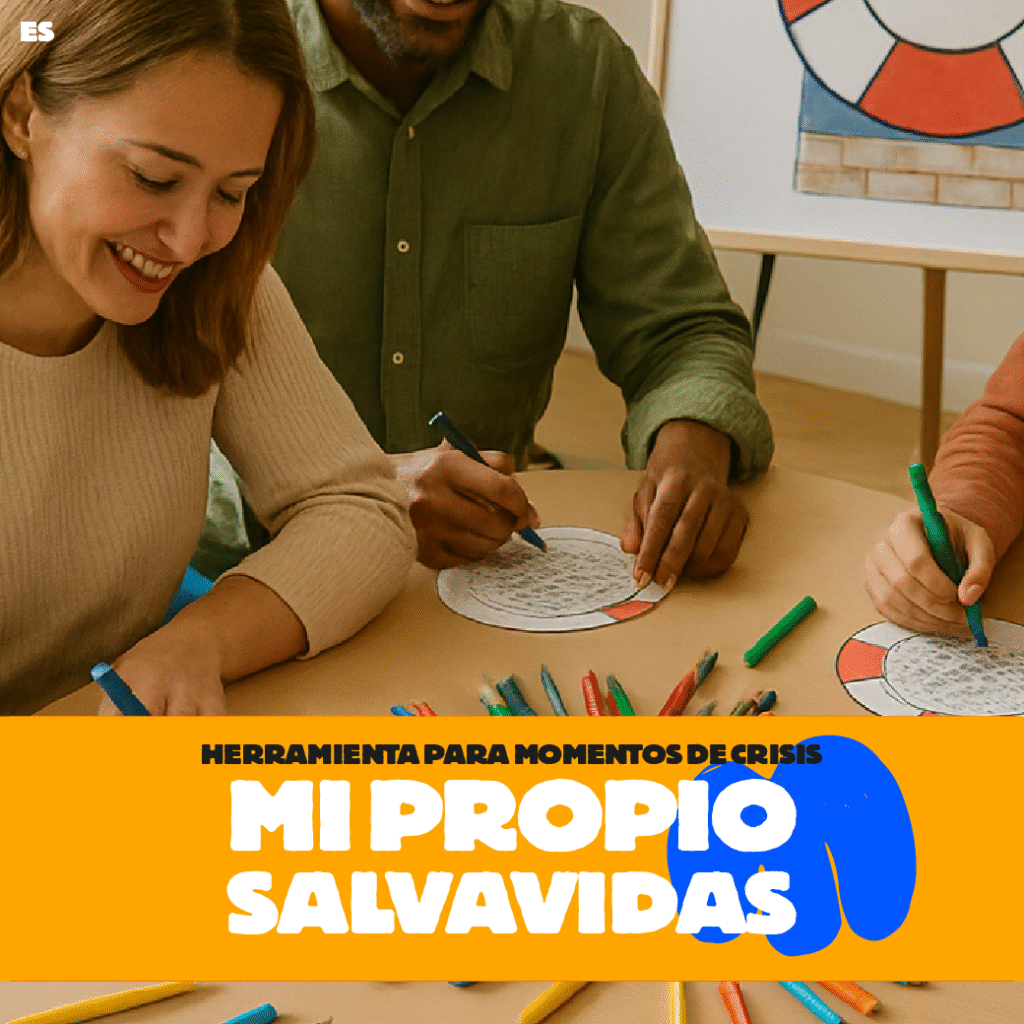Docente o cuidador escribiendo una carta en el taller “Mi Propio Salvavidas” de OTRO Talleres.