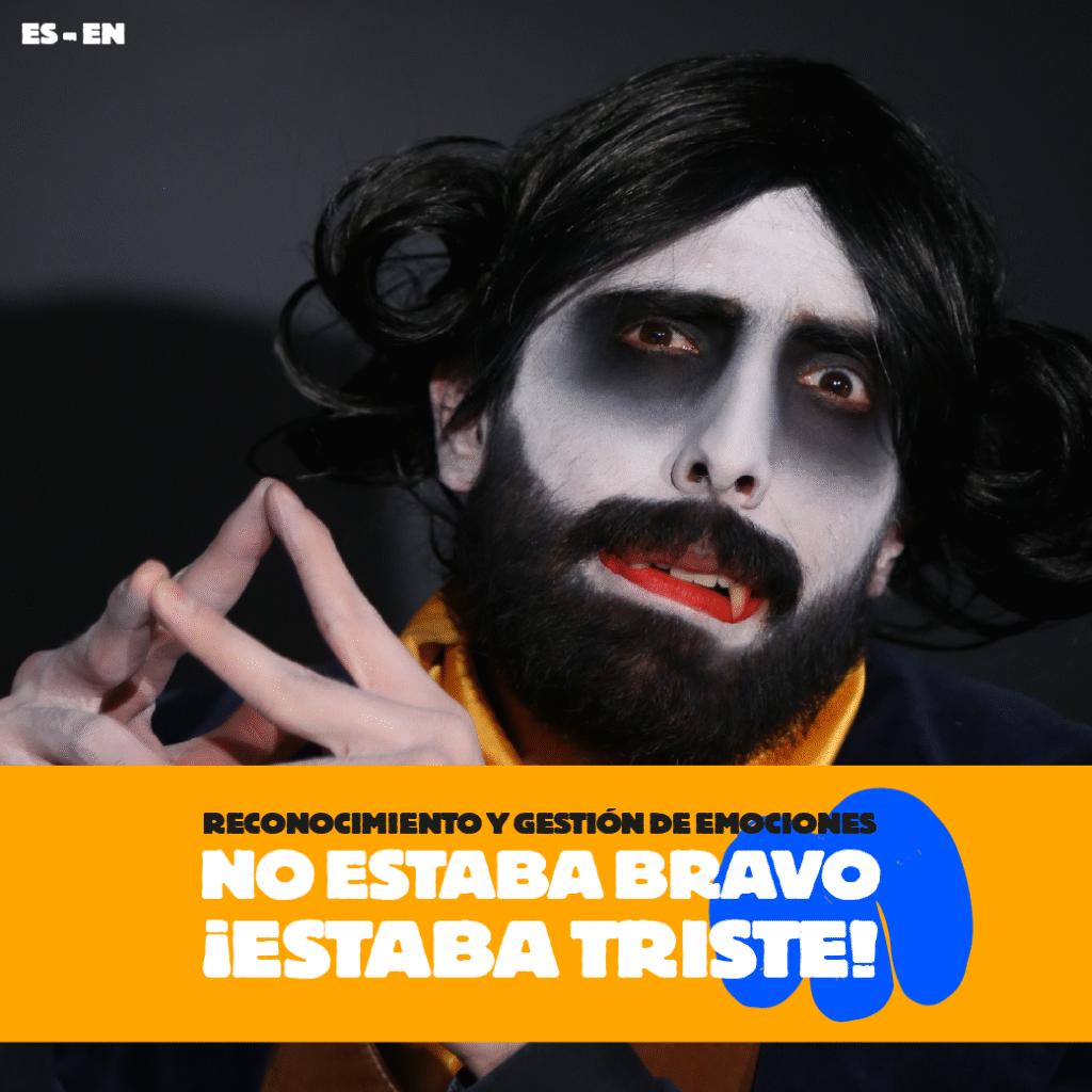 Ramiro el Vampiro como facilitador de un taller sobre emociones de OTRO Taller.